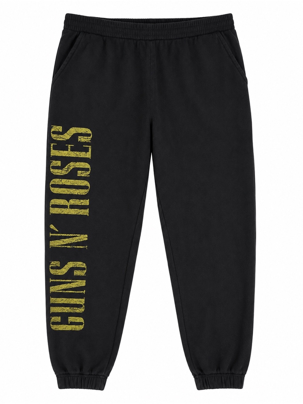 Kids' Black Jogger Sweatpants with Yellow Logo